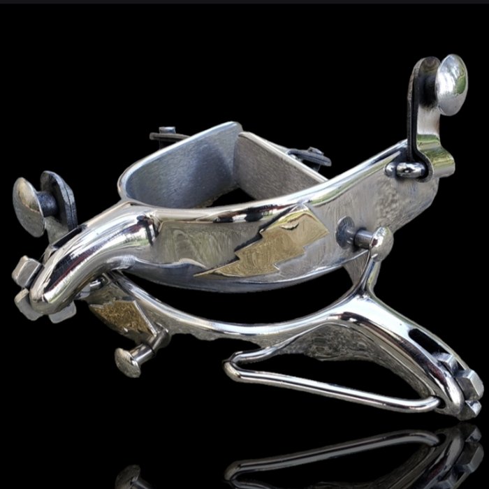 Rounded Stainless Saddle Bronc Spurs - Slingin-Shanks